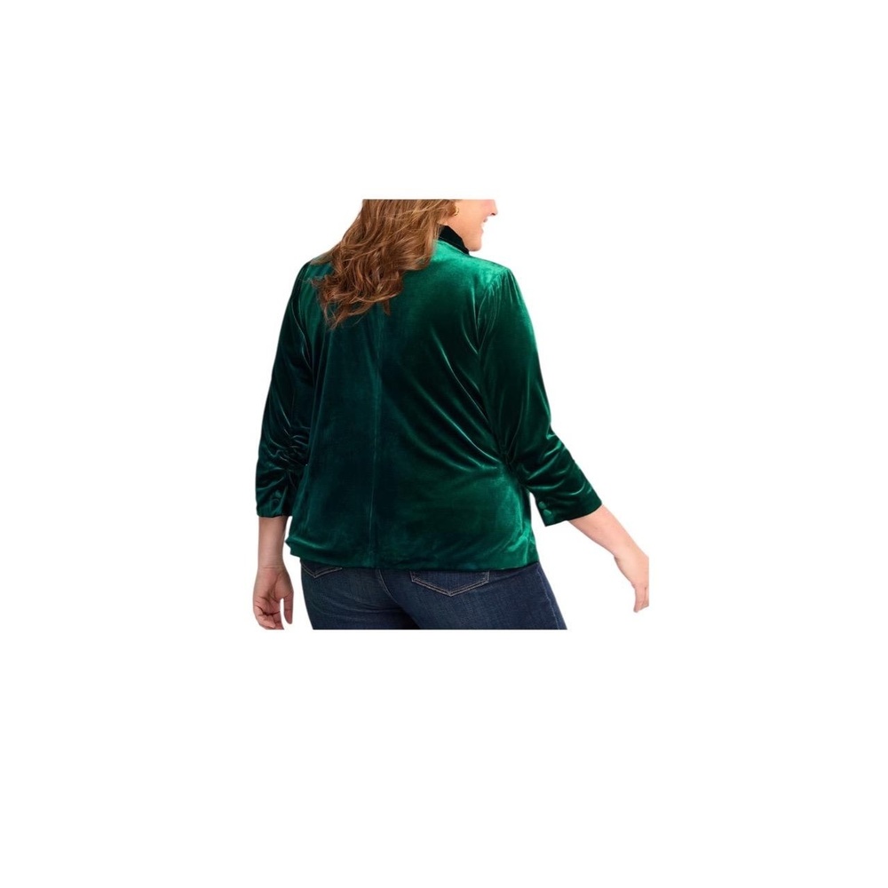 Skies Are Blue Green Velvet Blazer - Picture 3 of 10